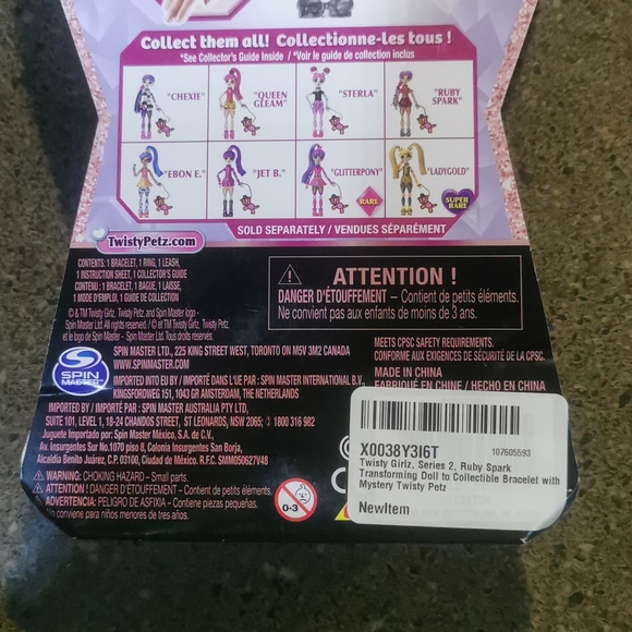 Twistys Girlz Girls Ruby Spark Petz Pets Spin Master Series 2 Doll NWT NEW Twist - Picture 13 of 15